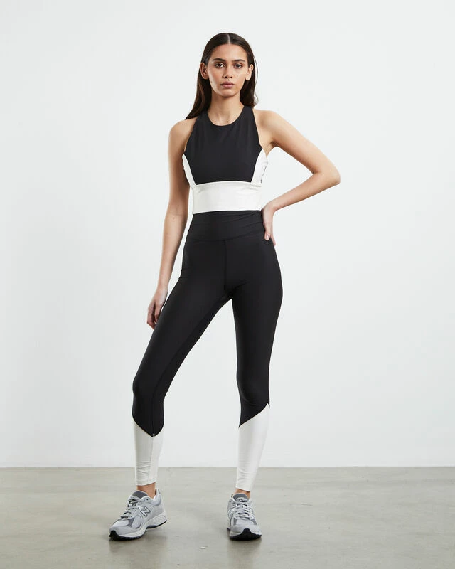 Colourblock Racerback Tank Top Black/White 6 Colourblock Racerback Tank Top Black/White - Image 4