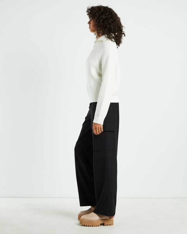 Ezra Half Zip Knit Pull Over Jumper Off White 6 Ezra Half Zip Knit Pull Over Jumper Off White - Image 4