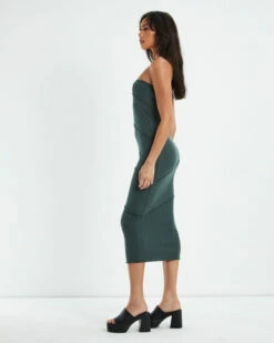 Robyn Exposed Seam Strapless Midi Dress Slate Grey -Insight Shop 4 46014