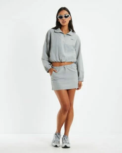 Nylon Mini Skirt Grey -Insight Shop 4 46181