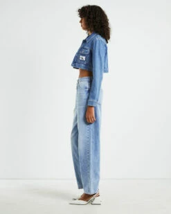 Calvin Klein Extreme Cropped 90s Denim Jacket Blue 11 Calvin Klein Extreme Cropped 90s Denim Jacket Blue -Insight Shop 4 46277