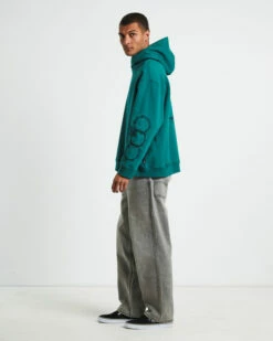 Embroidering Hoodie Pine Green -Insight Shop 4 47245
