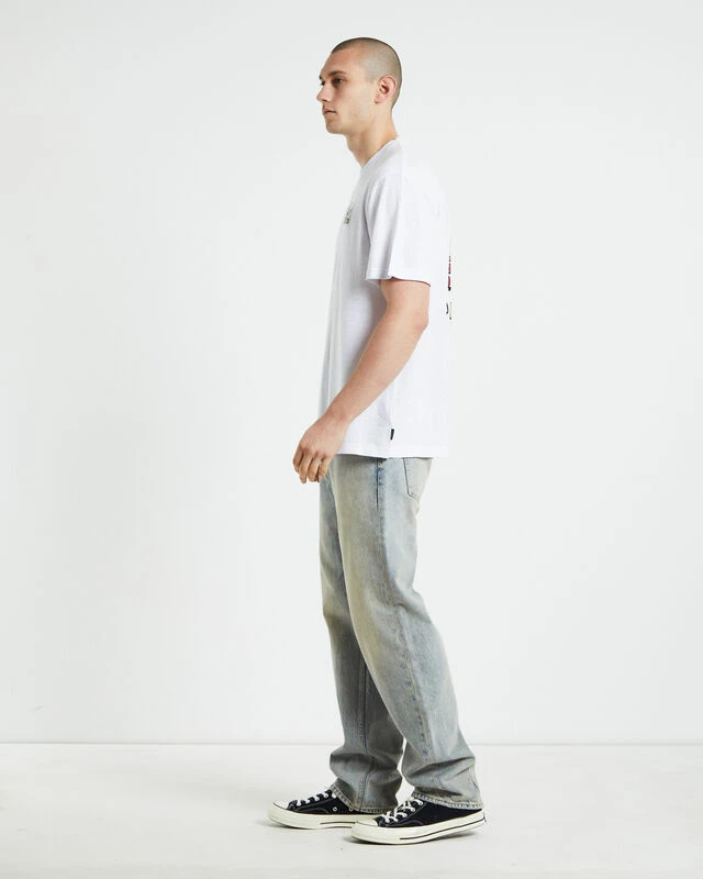 Afends Caterpillar Hemp Retro Short Sleeve T-Shirt White 6 Afends Caterpillar Hemp Retro Short Sleeve T-Shirt White - Image 4