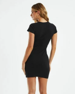 Short Sleeve Dress Black 11 Short Sleeve Dress Black -Insight Shop 4 48309