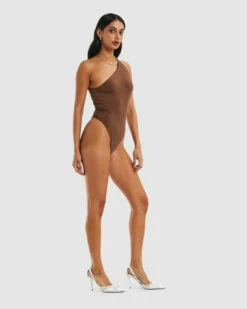 Stevie Slinky Cut Out Bodysuit Chocolate Brown -Insight Shop 4 50872