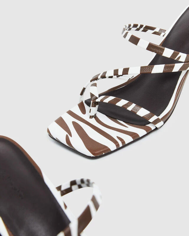 Maya Heels Zebra Brown/White 6 Maya Heels Zebra Brown/White - Image 4