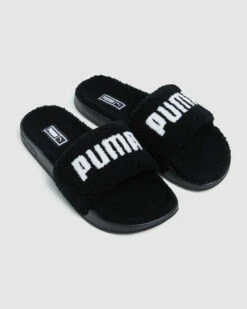 Puma Leadcat Sherpa Slides Black/White -Insight Shop 4 52232