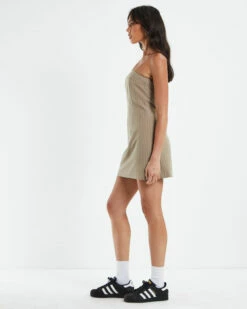 Zadie Split Side Strapless Dress Tan 11 Zadie Split Side Strapless Dress Tan -Insight Shop 4 53984