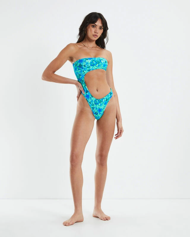 Insight Kailani Tropical Cut Out One Piece Blue 6 Insight Kailani Tropical Cut Out One Piece Blue - Image 4