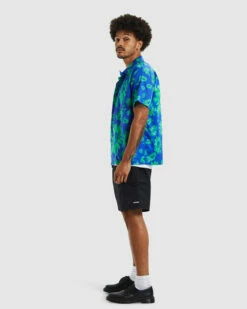 Hawaiian Short Sleeve Shirt Daisy Trippin Blue/Green -Insight Shop 4 54375