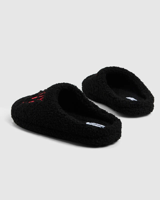 Insight Sheila Shag Slides Black/Red 5 Insight Sheila Shag Slides Black/Red - Image 4