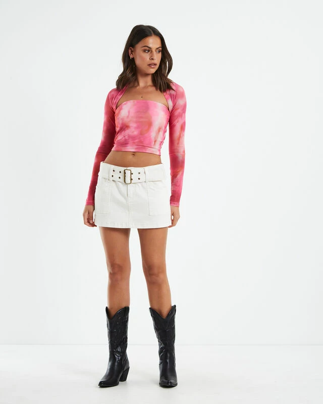 Kouna Bandeau Top Abstract Blurred Pink 6 Kouna Bandeau Top Abstract Blurred Pink - Image 4