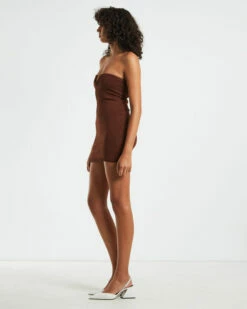 Martha Mini Tube Dress Chocolate Brown 11 Martha Mini Tube Dress Chocolate Brown -Insight Shop 4 58729