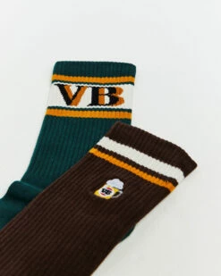 VB Pints Sneaker Socks 2 Pack Cocoa/Green -Insight Shop 4 59301