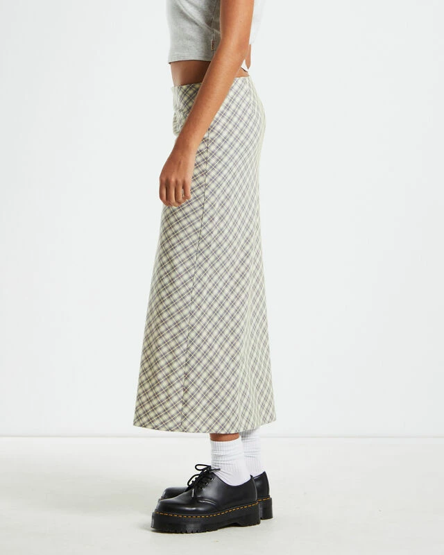 Insight Jenny Plaid Bias Midi Skirt In Multi 6 Insight Jenny Plaid Bias Midi Skirt In Multi - Image 4