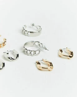 Clara Hoop Earrings Pack Gold/Silver -Insight Shop 4 62094