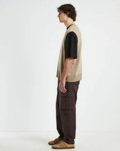 Sunday Box Knit Vest In Tan -Insight Shop 4 62123