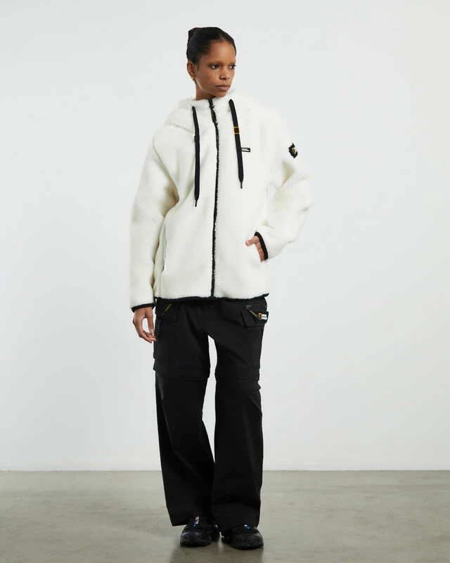 National Geographic Costoni Fleece Hoodie Zip-Up Jacket Sugar Swizzle Ivory 6 National Geographic Costoni Fleece Hoodie Zip-Up Jacket Sugar Swizzle Ivory - Image 4