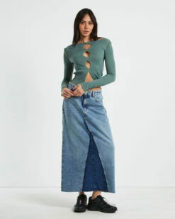 BDG Urban Outfitters BDG Denim Midi Skirt In Blue -Insight Shop 4 73059