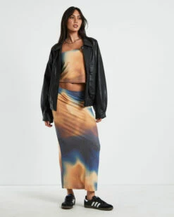 Della Printed Knit Midi Skirt In Assorted -Insight Shop 4 73191