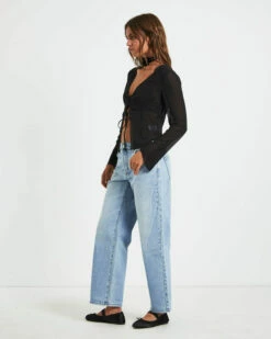 Ivy Laced Sheer Top Black -Insight Shop 4 73476