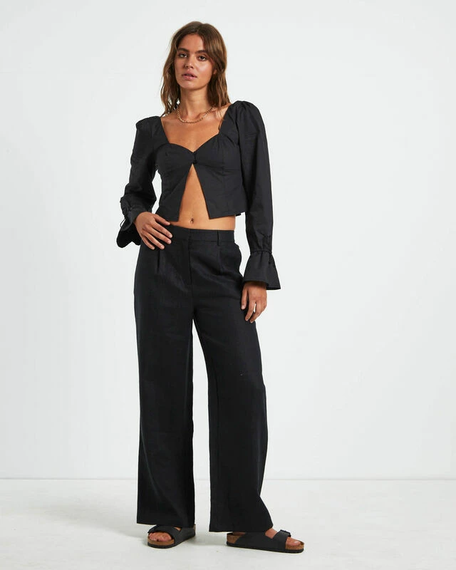 Jemimah Linen Trouser In Black 6 Jemimah Linen Trouser In Black - Image 4