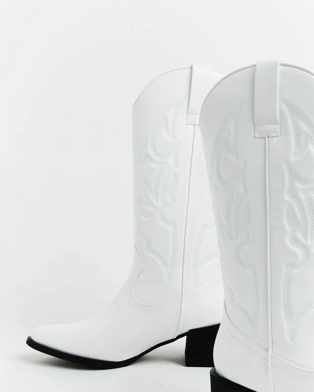 Ranger Cowboy Boot In White 6 Ranger Cowboy Boot In White - Image 4