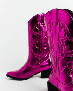 Ranger Cowboy Boot In Metallic Pink -Insight Shop 4 74146