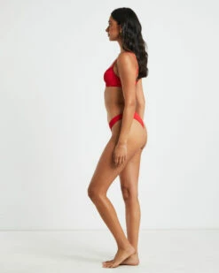 Rib Cut Out Underwire Bikini Top In Red -Insight Shop 4 75038