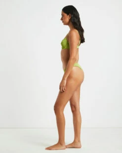 Rib Cut Out Underwire Bikini Top In Citrus Green -Insight Shop 4 75044