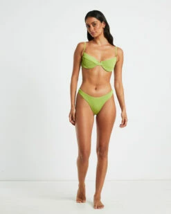 Rib Cheeky Cut Bikini Bottoms In Citrus Green -Insight Shop 4 75114