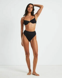 Rib High Waisted Bottoms In Black 11 Rib High Waisted Bottoms In Black -Insight Shop 4 75120