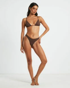 Thong Bikini Bottoms In Coffee Brown -Insight Shop 4 75163