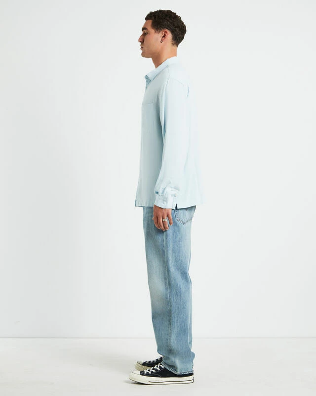 Harrison Linen Long Sleeve Shirt In Sky Blue 6 Harrison Linen Long Sleeve Shirt In Sky Blue - Image 4