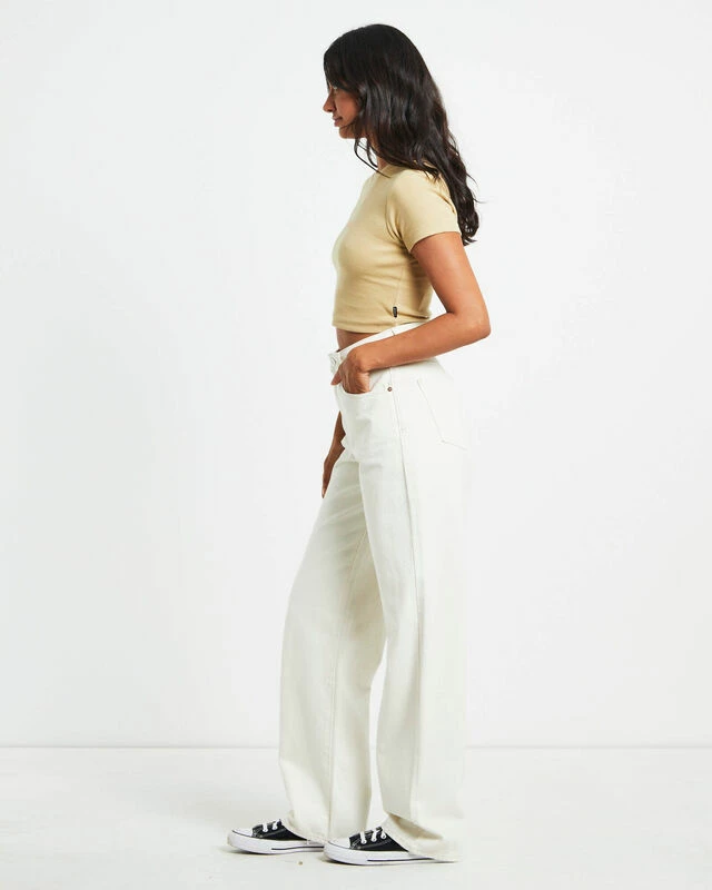 Afends Dillon Abbie Recycled Cropped Tee In Natural 6 Afends Dillon Abbie Recycled Cropped Tee In Natural - Image 4