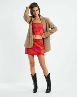 Insight Jojo Acid Floral Low Rise Mini Skirt Pink/Orange -Insight Shop 4 8111