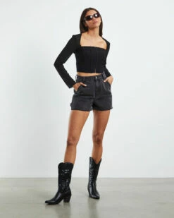 Collins Cut Off Carpenter Shorts Vintage Black 11 Collins Cut Off Carpenter Shorts Vintage Black -Insight Shop 4 8129