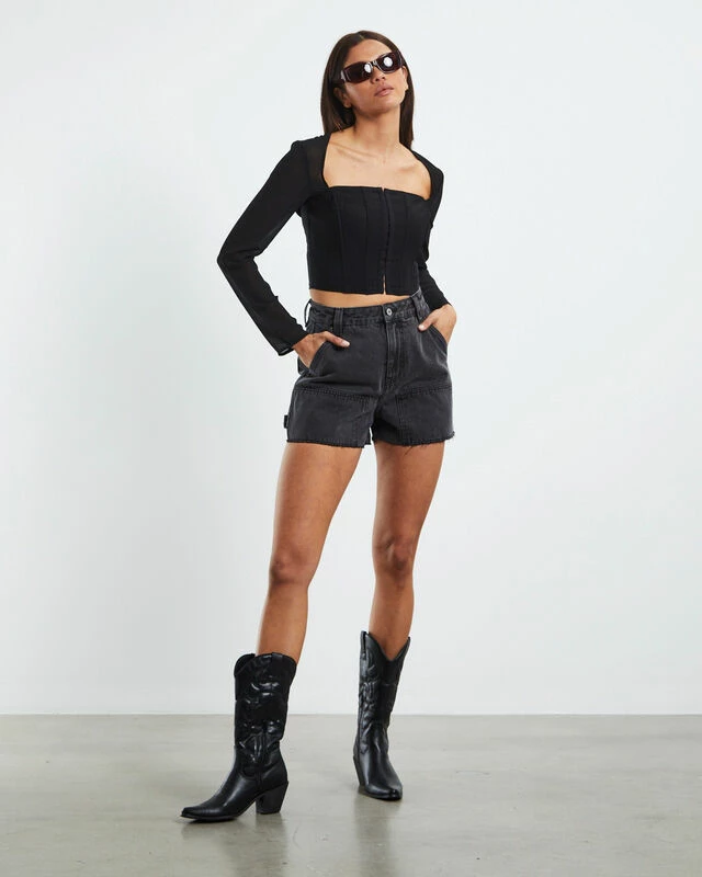 Collins Cut Off Carpenter Shorts Vintage Black 6 Collins Cut Off Carpenter Shorts Vintage Black - Image 4