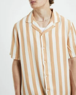 Tulum Short Sleeve Resort Shirt Tan/White -Insight Shop 5 10203