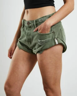 One Teaspoon Super Bandits Denim Shorts Kahki 12 One Teaspoon Super Bandits Denim Shorts Kahki -Insight Shop 5 12495