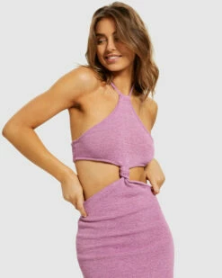 Jayla Knot Front Knit Dress Pink 12 Jayla Knot Front Knit Dress Pink -Insight Shop 5 13271