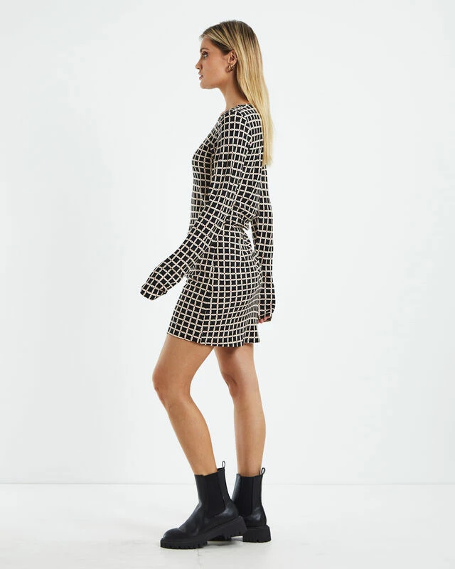 Elsa Long Sleeve Bias Cut Mini Dress Assorted 7 Elsa Long Sleeve Bias Cut Mini Dress Assorted - Image 5