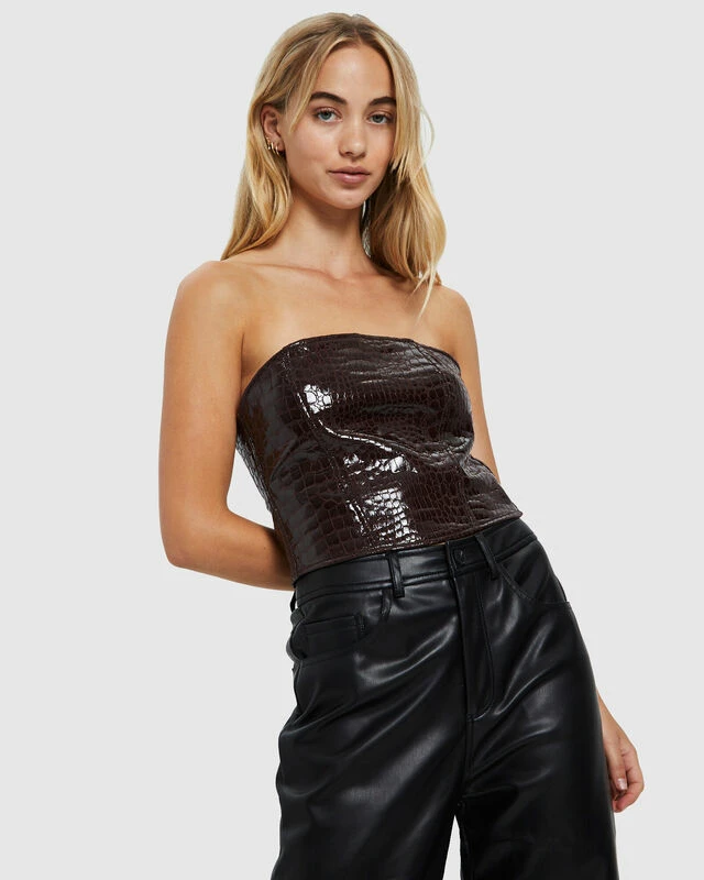 Dena Top Croc Dark Brown 7 Dena Top Croc Dark Brown - Image 5