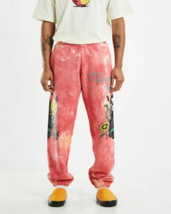 MARKET Smiley Look At The Bright Side Tie Dye Sweatpants Pink -Insight Shop 5 15239