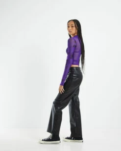 Jewelz Placement Mesh Long Sleeve Top Purple -Insight Shop 5 16549