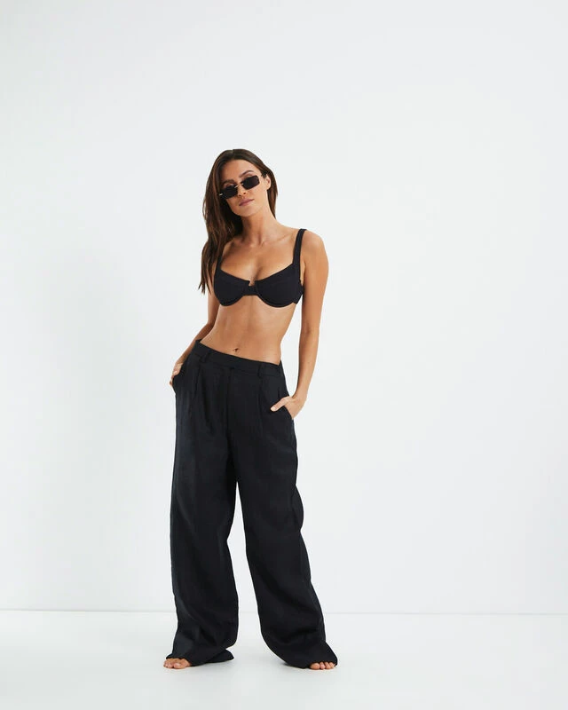 Rib Underwire Bikini Top Black 7 Rib Underwire Bikini Top Black - Image 5