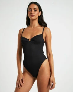 Rib Underwire One Piece In Black -Insight Shop 5 16895