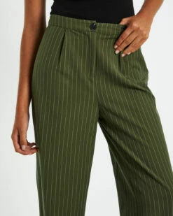 Addison Pinstripe Pants Olive -Insight Shop 5 18630