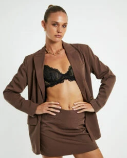 Tia Boyfriend Blazer Chocolate Brown 12 Tia Boyfriend Blazer Chocolate Brown -Insight Shop 5 18690