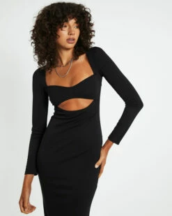 Kaley Cut Out Midi Dress Black -Insight Shop 5 18744